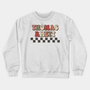 Thomas Rhett Checkered Retro Groovy Style Crewneck Sweatshirt